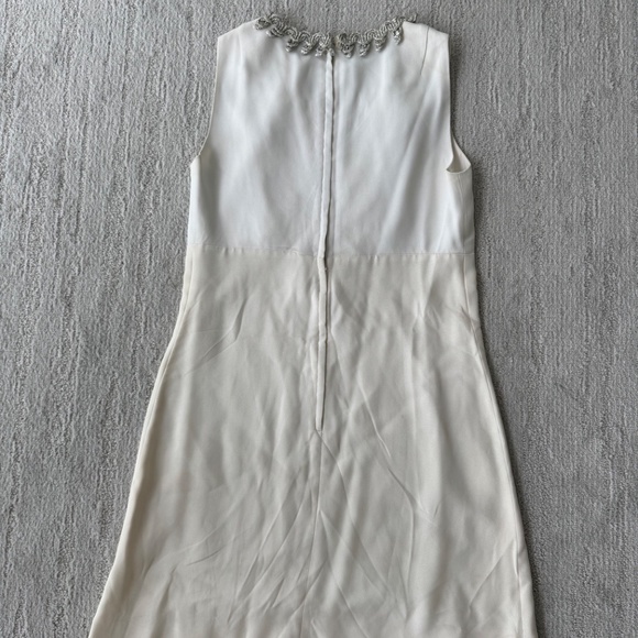 Vintage 60s White & Silver Details Shift Dress Size 6 - Picture 3 of 3